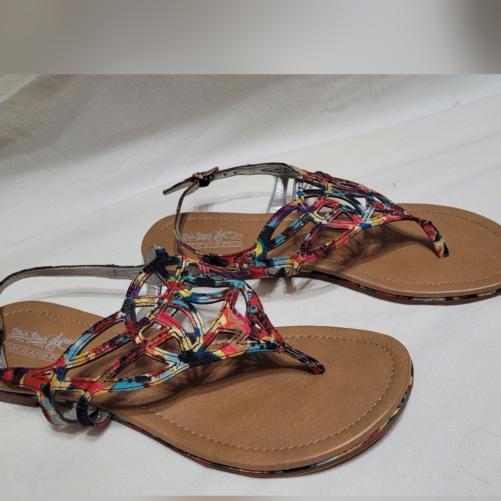 Coach and Four Multi Colored Sandals size 7